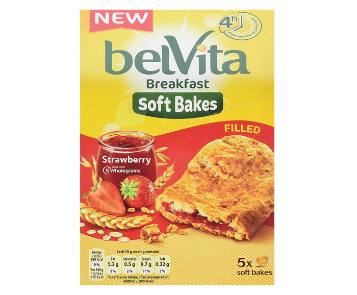 Бисквити Belvita Soft Bakes с Ягодов Пълнеж 250 г