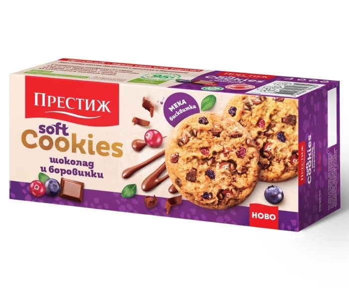 Бисквити с Шоколад и Боровинки Soft Cookies Престиж 120 г