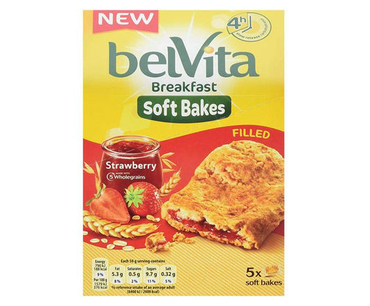Бисквити Belvita Soft Bakes с Ягодов Пълнеж 250 г