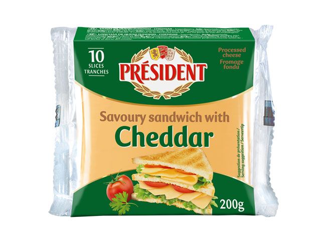 Сирене за сандвичи чедър President 200 г