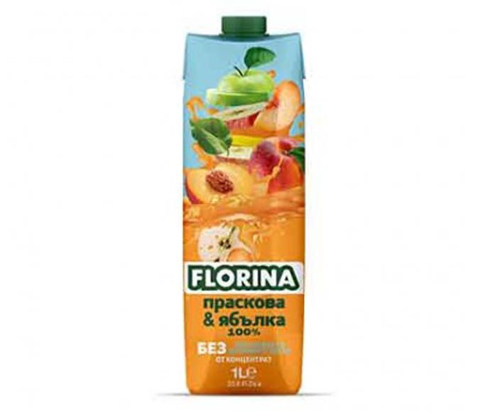 Сок Florina Праскова и Ябълка 100% 1 л